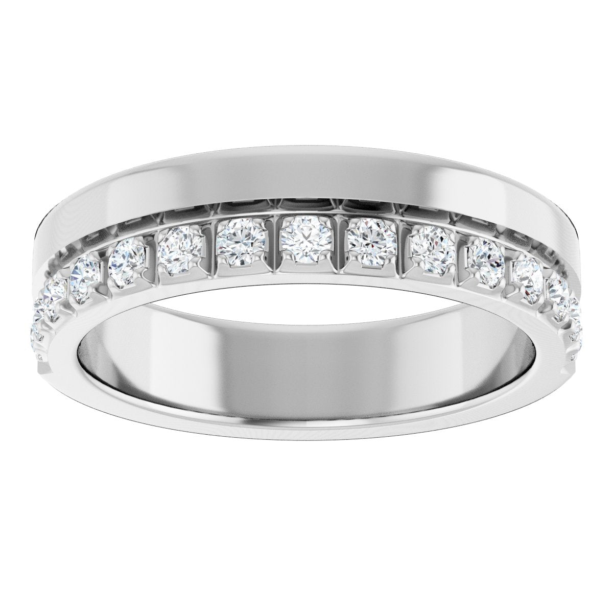 Single Sided Stepped-Edge Anniversary Band