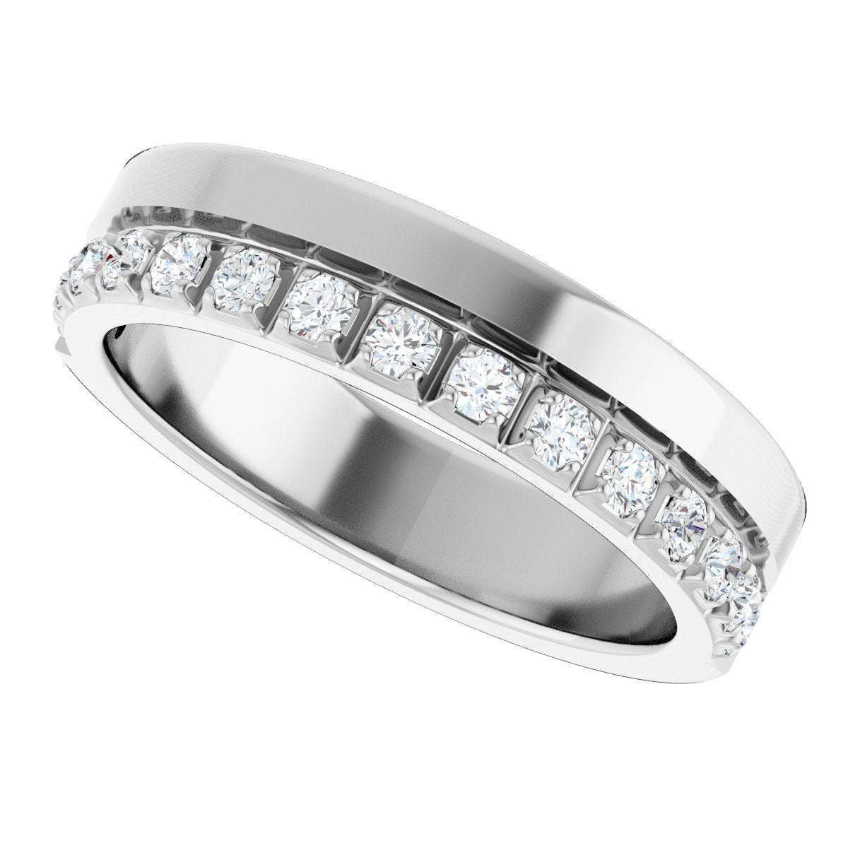 Single Sided Stepped-Edge Anniversary Band