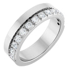 Single Sided Stepped-Edge Anniversary Band