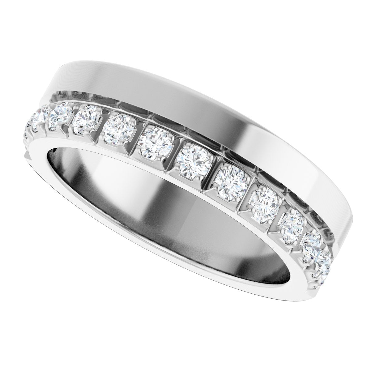 Single Sided Stepped-Edge Anniversary Band