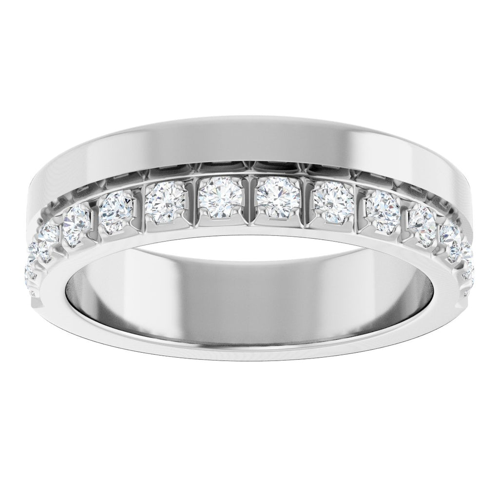 Single Sided Stepped-Edge Anniversary Band