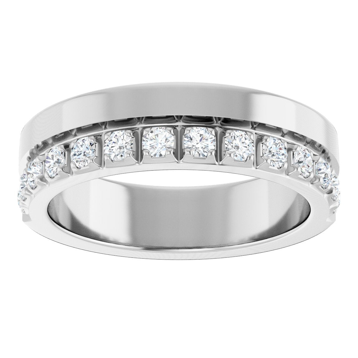 Single Sided Stepped-Edge Anniversary Band