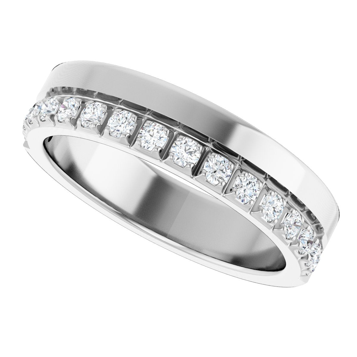 Single Sided Stepped-Edge Anniversary Band