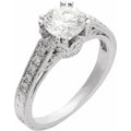 Twin-Prong Hand-Engraved Hand-Applied Milgrain Engagement Ring