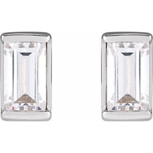 Straight Baguette Channel-Set Stud Earrings