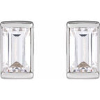 Straight Baguette Channel-Set Stud Earrings
