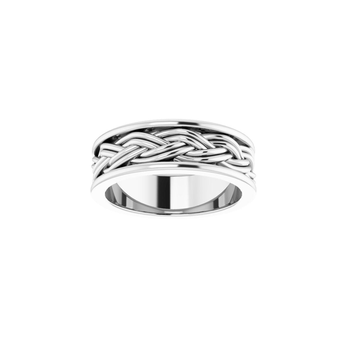 Woven-Design Comfort-Fit Flat Band