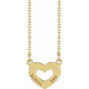 Engravable Family Heart Necklace or Center