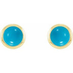 Round Bezel-Set Rose-Cut Stud Earrings