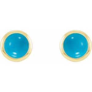 Round Bezel-Set Rose-Cut Stud Earrings