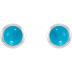 Round Bezel-Set Rose-Cut Stud Earrings