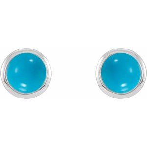 Round Bezel-Set Rose-Cut Stud Earrings