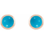 Round Bezel-Set Rose-Cut Stud Earrings