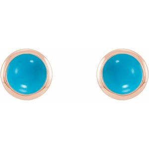 Round Bezel-Set Rose-Cut Stud Earrings