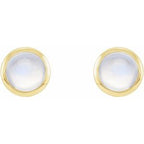Round Bezel-Set Rose-Cut Stud Earrings