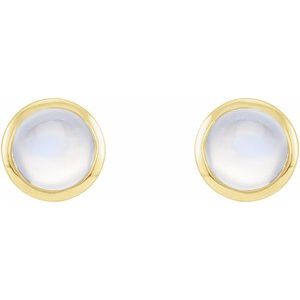 Round Bezel-Set Rose-Cut Stud Earrings