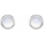 Round Bezel-Set Rose-Cut Stud Earrings