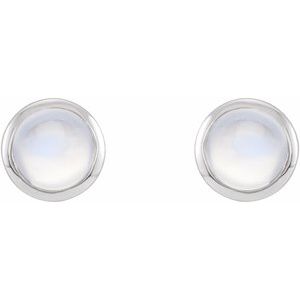 Round Bezel-Set Rose-Cut Stud Earrings