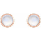 Round Bezel-Set Rose-Cut Stud Earrings