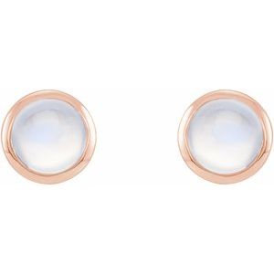 Round Bezel-Set Rose-Cut Stud Earrings