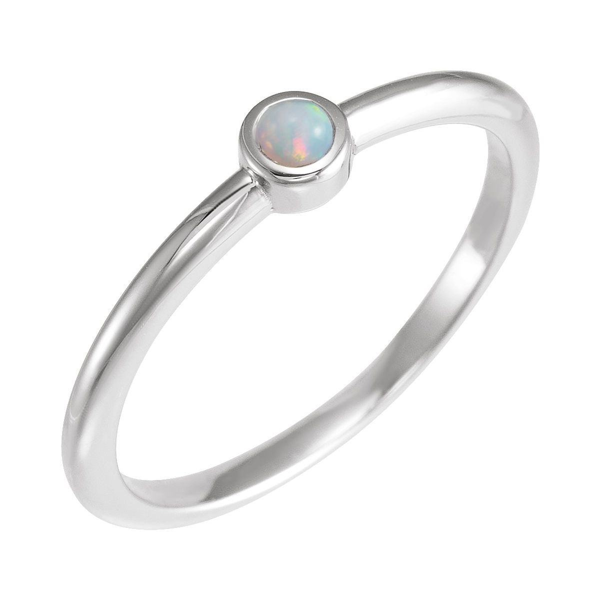 Bezel-Set Stackable Ring