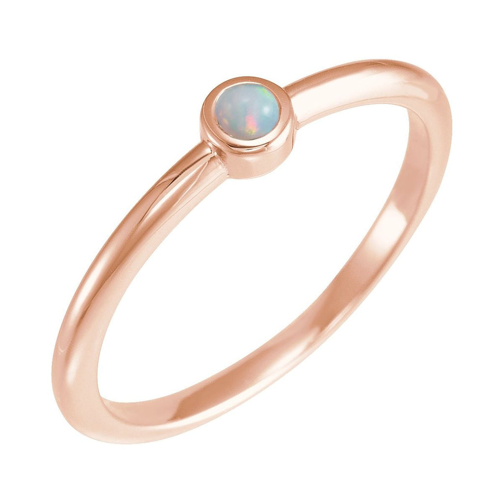 Bezel-Set Stackable Ring