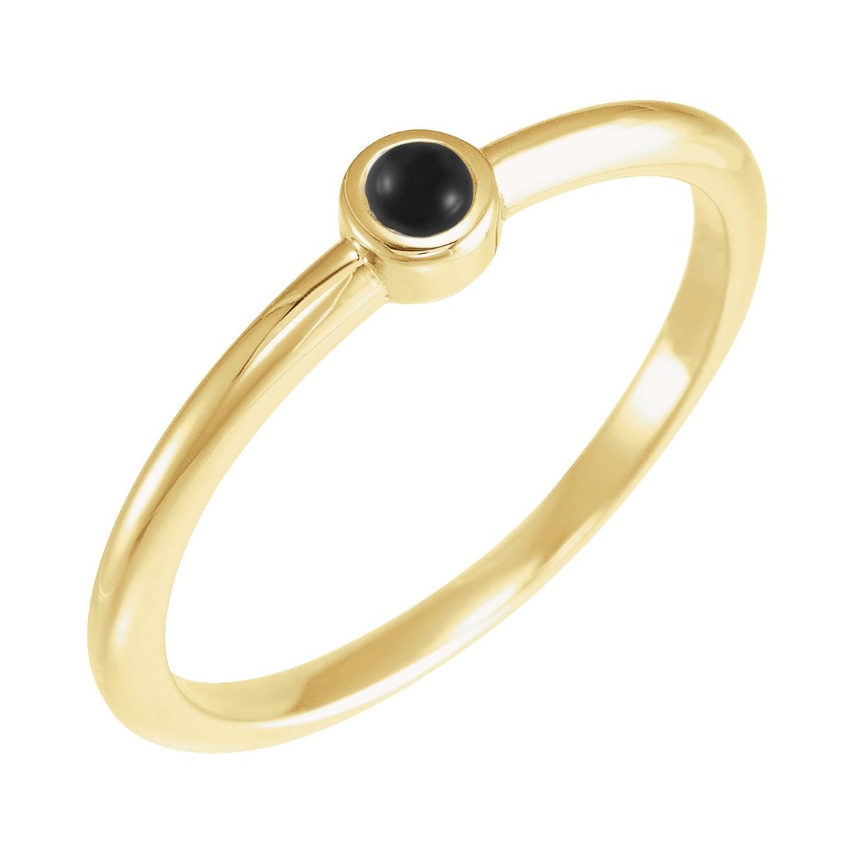 Bezel-Set Stackable Ring