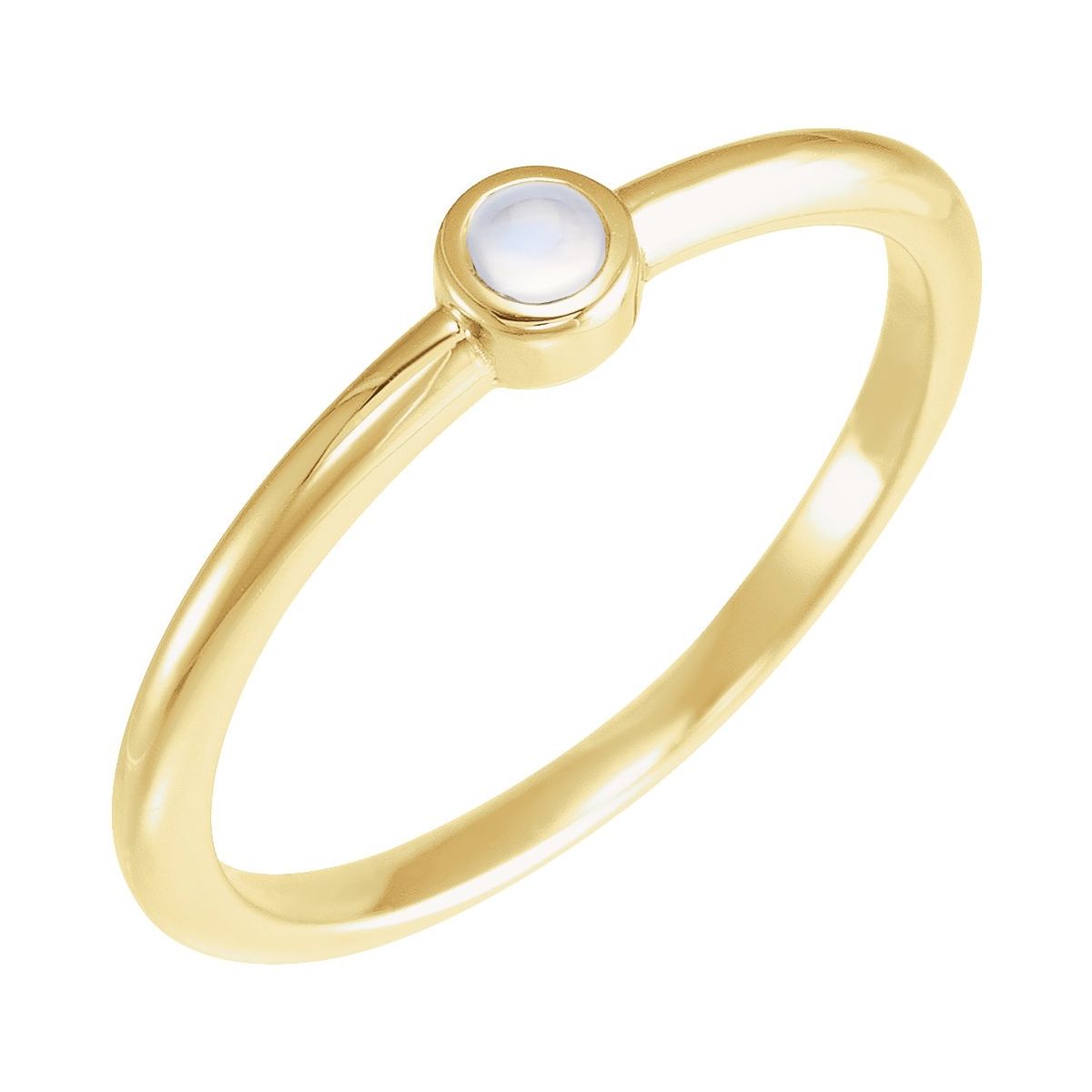 Bezel-Set Stackable Ring