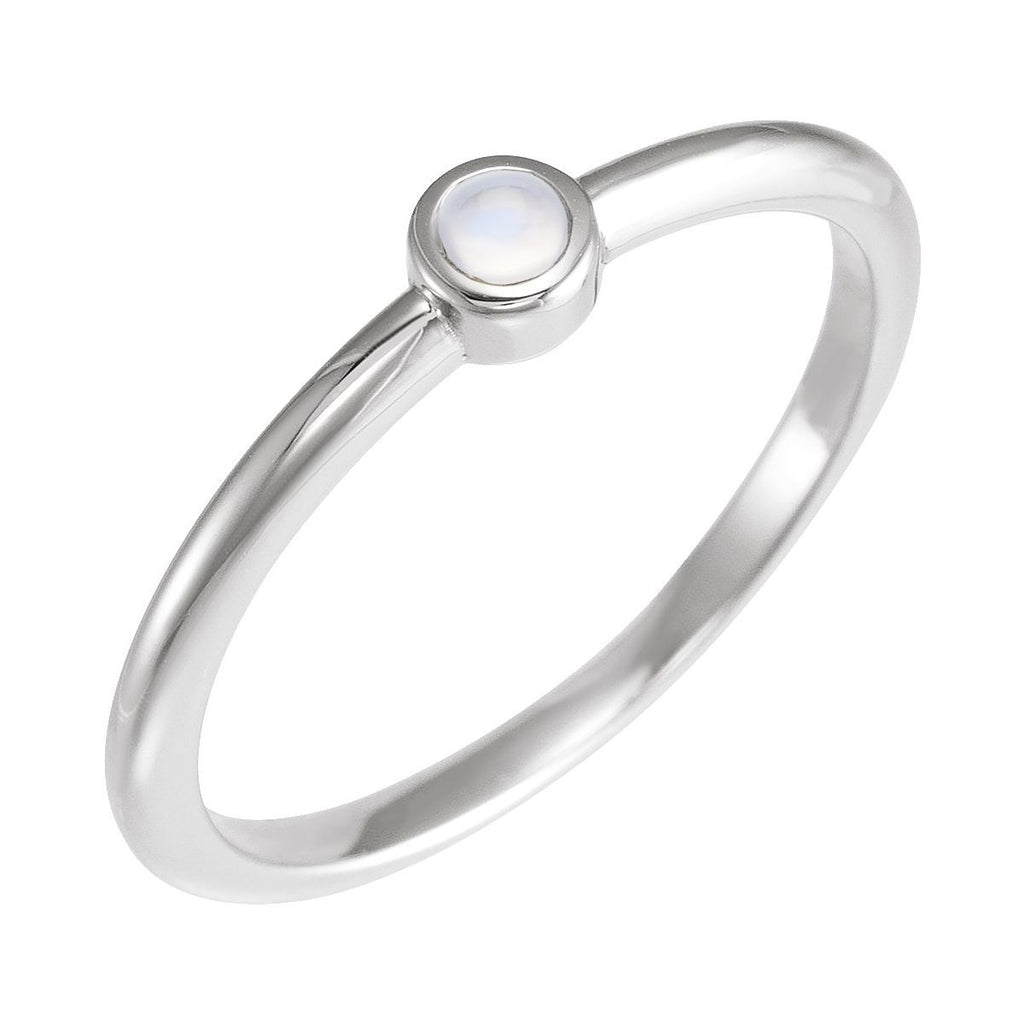 Bezel-Set Stackable Ring