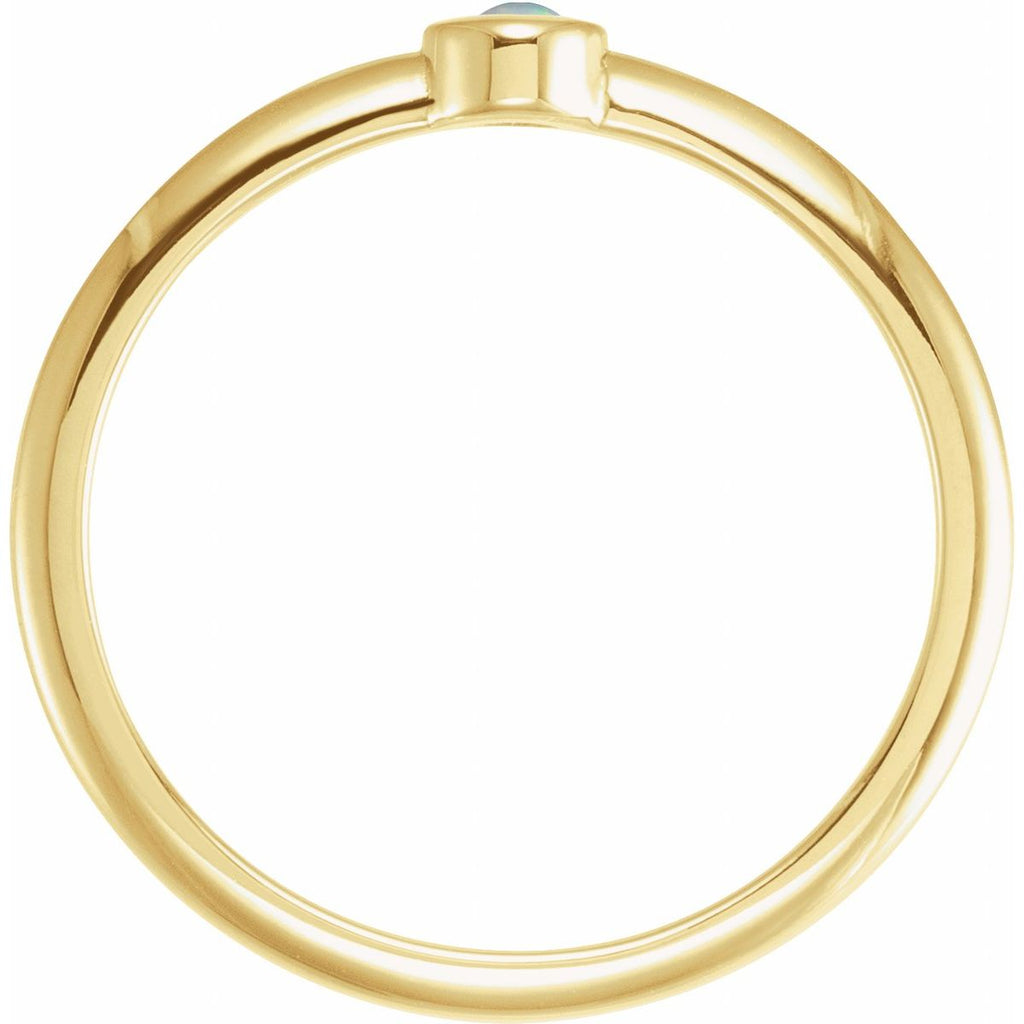 Bezel-Set Stackable Ring