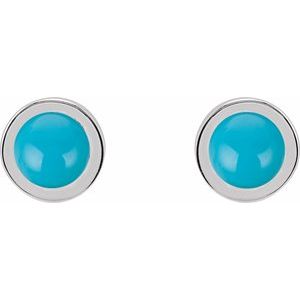 Round Bezel-Set Rose-Cut Stud Earrings