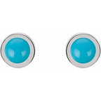 Round Bezel-Set Rose-Cut Stud Earrings