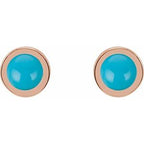 Round Bezel-Set Rose-Cut Stud Earrings