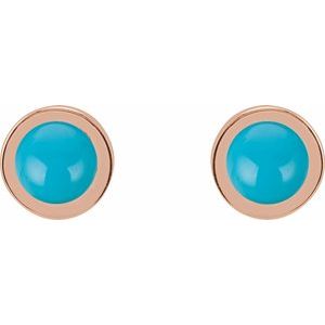 Round Bezel-Set Rose-Cut Stud Earrings
