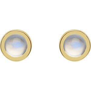 Round Bezel-Set Rose-Cut Stud Earrings