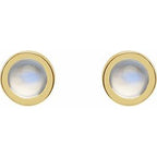 Round Bezel-Set Rose-Cut Stud Earrings