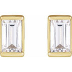 Straight Baguette Channel-Set Stud Earrings