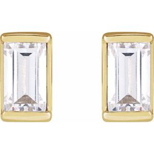 Straight Baguette Channel-Set Stud Earrings