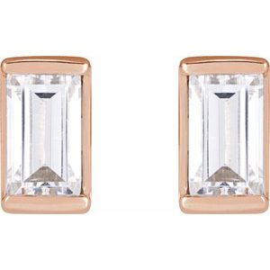 Straight Baguette Channel-Set Stud Earrings