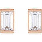Straight Baguette Channel-Set Stud Earrings