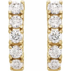Accented J-Hoop Earrings