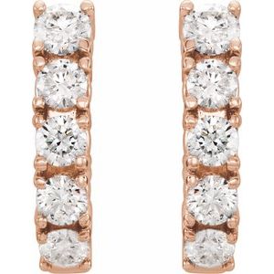 Accented J-Hoop Earrings