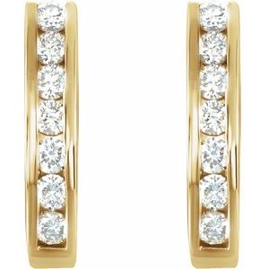 Channel-Set J-Hoop Earrings