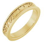 Claddagh Flat Band with Bead Blast Finish