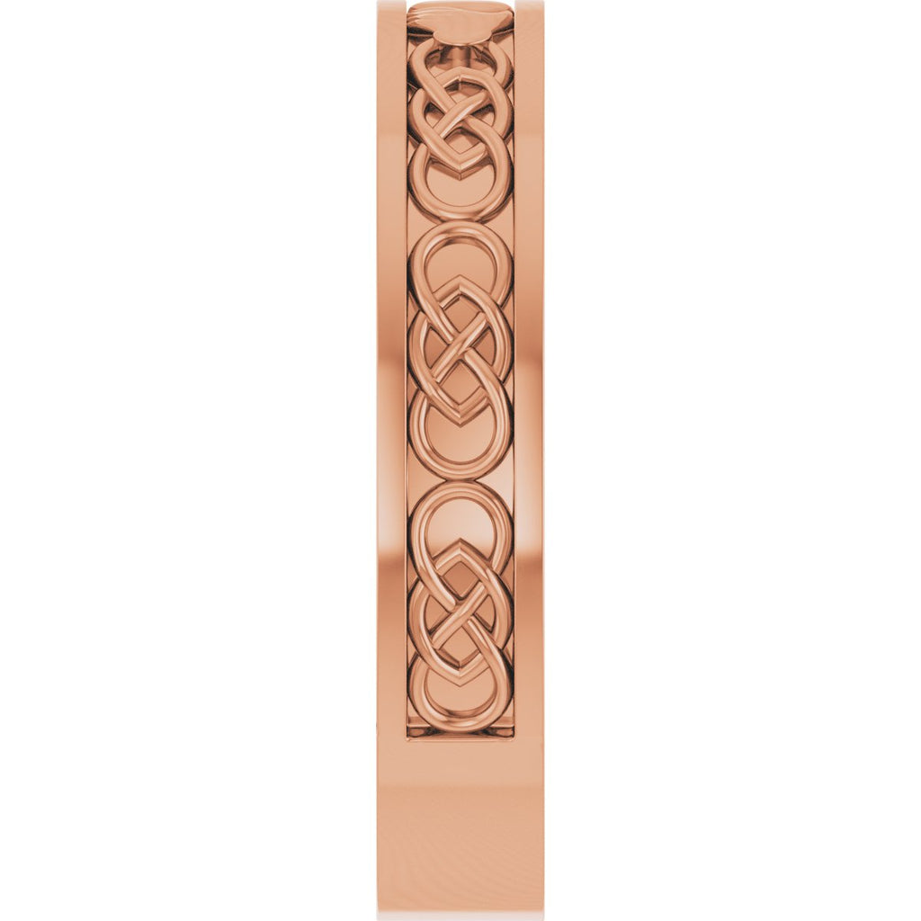 Claddagh Flat Band with Bead Blast Finish