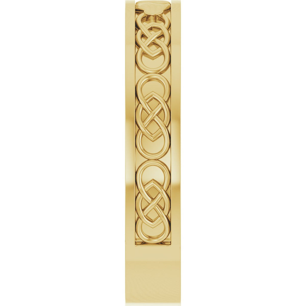 Claddagh Flat Band with Bead Blast Finish