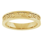 Claddagh Flat Band with Bead Blast Finish