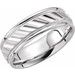 Milgrain Edge Diagonal Grooved Comfort-Fit Band