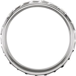 Milgrain Edge Diagonal Grooved Comfort-Fit Band