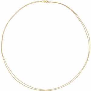 1 mm Diamond-Cut Double-Strand Cable Chain